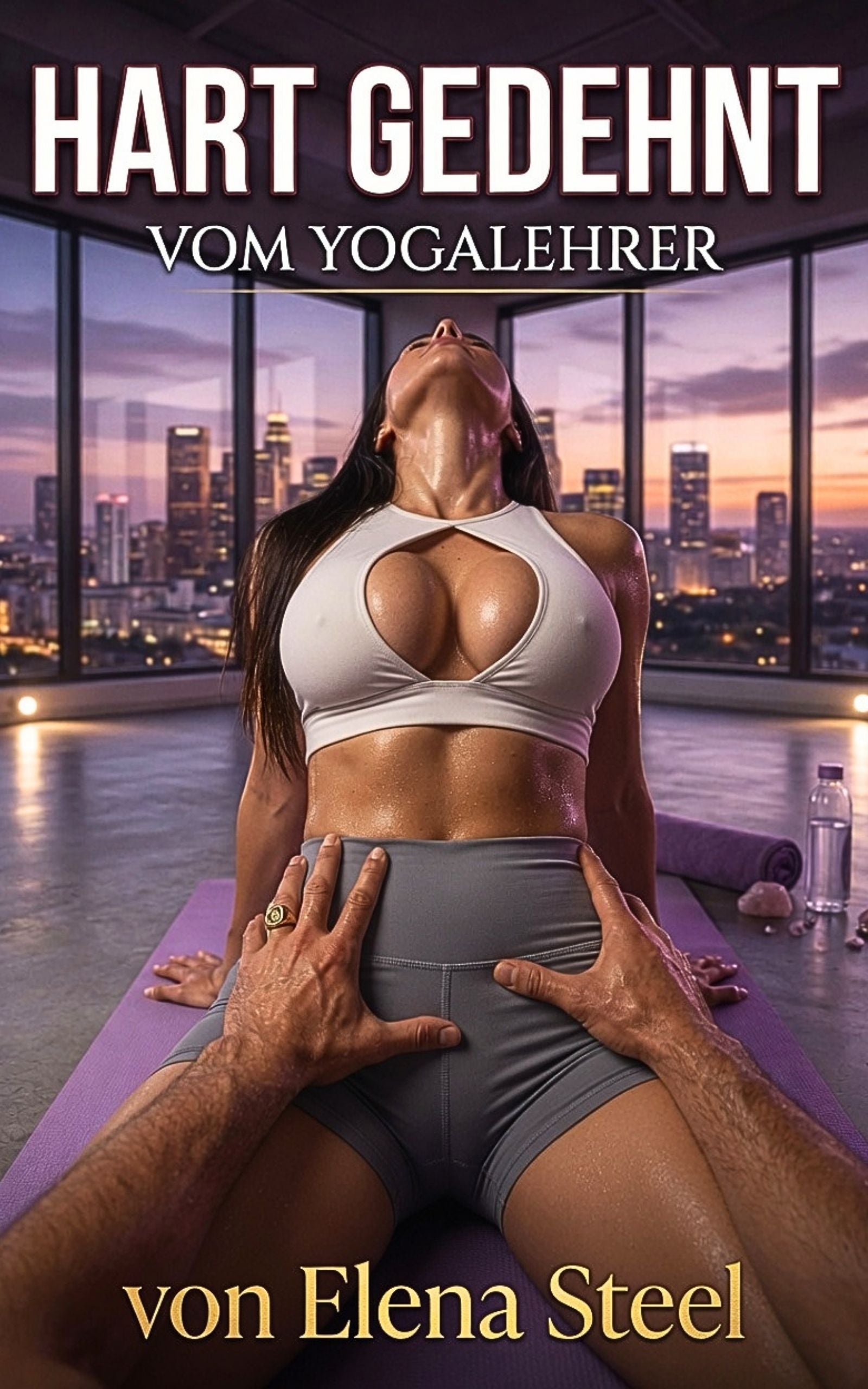 Hart gedehnt vom Yogalehrer